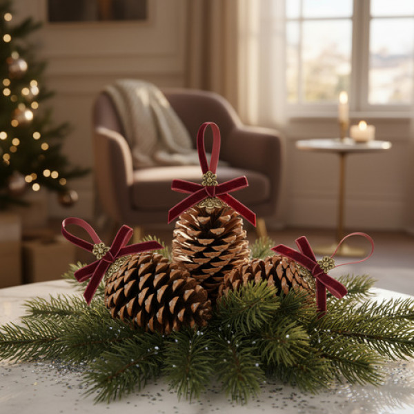 Pinha Natural Enfeite Natal Árvore Decoração Artesanato - Marrom-escuro Pinha Natural Enfeite Natal Árvore Decoração Artesanato - Marrom-escuro