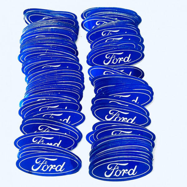 Adesivo Emblema Ford Azul Oval Sem Resina 71mm X 26mm