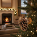 Pinha Natural Enfeite Natal Árvore Decoração Artesanato - Marrom-escuro